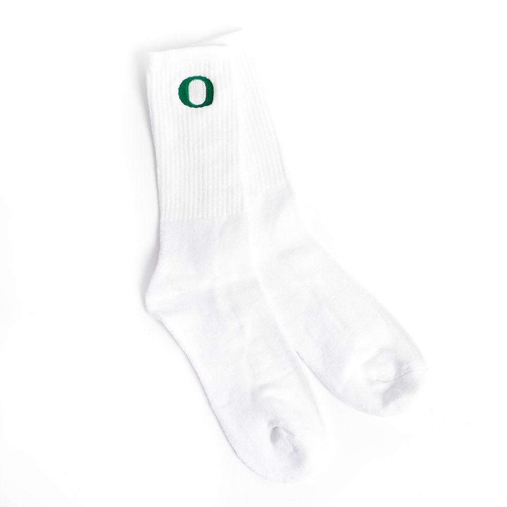 Classic Oregon O, Zoozatz, White, Crew, Accessories, Unisex, Sock, 744207